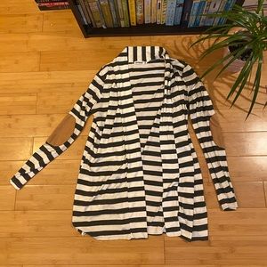 Striped Myobe long-sleeve cover with suede patches
